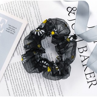 INS Cúc Scrunchies Dây Buộc Tóc Hoa