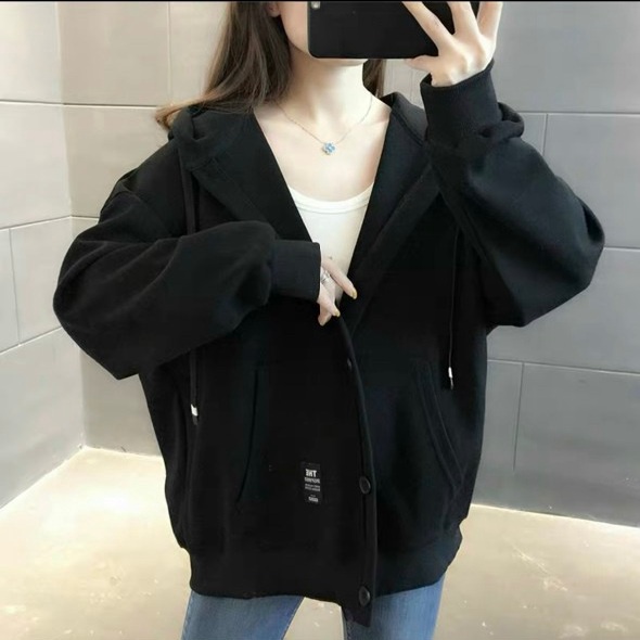 Áo Khoác Nỉ Nữ Dây Khóa Kéo Thêu Logo 63 Vải nỉ Dày Mịn Nón Lớn form Rộng Phối Túi NEW UNISEX