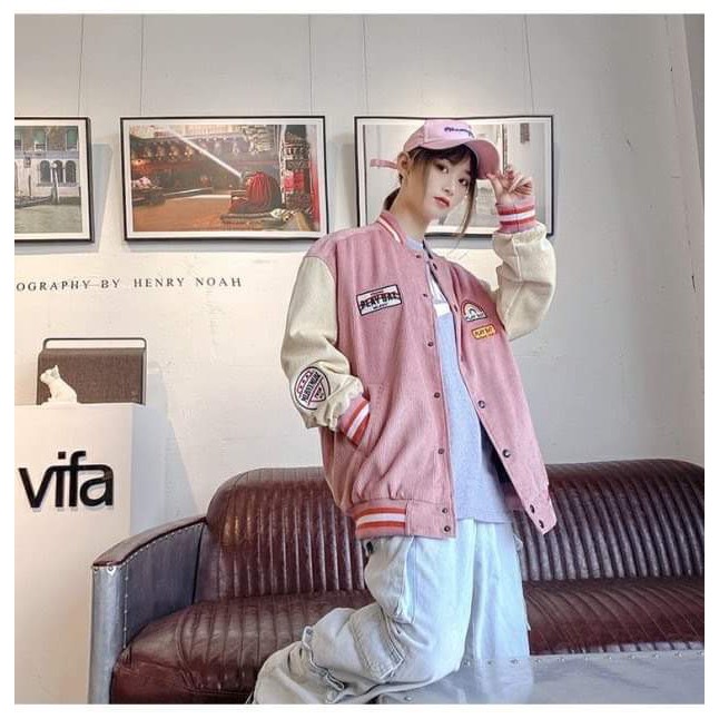 ÁO KHOÁC MLBNY BOMBER NHUNG TĂM LOGO - ÁO VARSITY NAM NỮ UNISEX - HÀNG CÓ SẴN