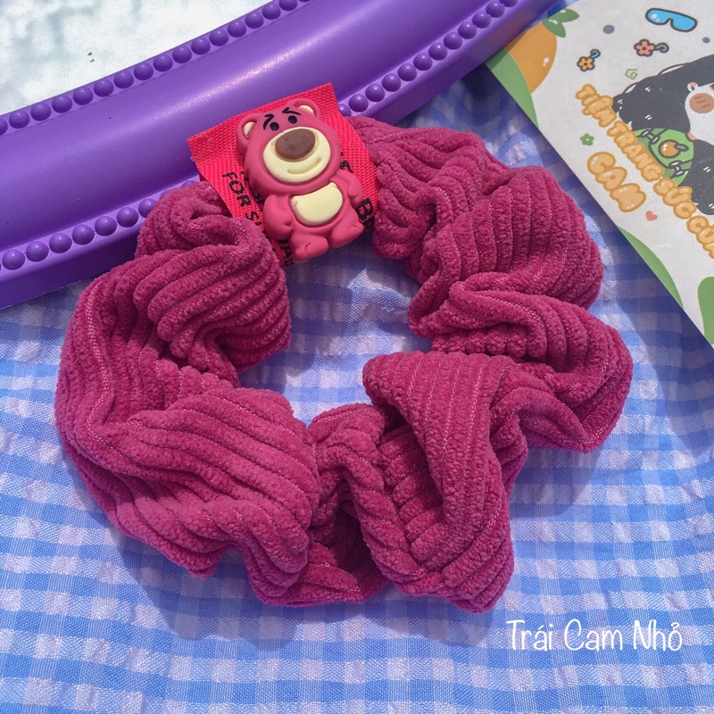 Dây cột tóc - scrunchies Gấu Dâu