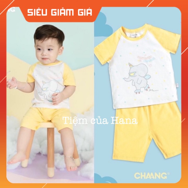 Đồ bộ trẻ em [CHAANG chính hãng] ngắn tay thun cotton raglan mát mẻ cho bé trai và bé gái