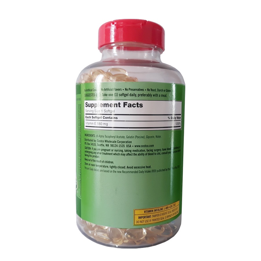 Vitamin E 400 IU 500 Viên Kirkland Của Mỹ - Nội Địa Mỹ - Vitamin E giúp đẹp da, cân bằng nội tiết tố , sáng da