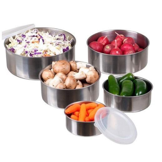 Bộ 5 Bát Inox Lạnh Có Nắp LANH5