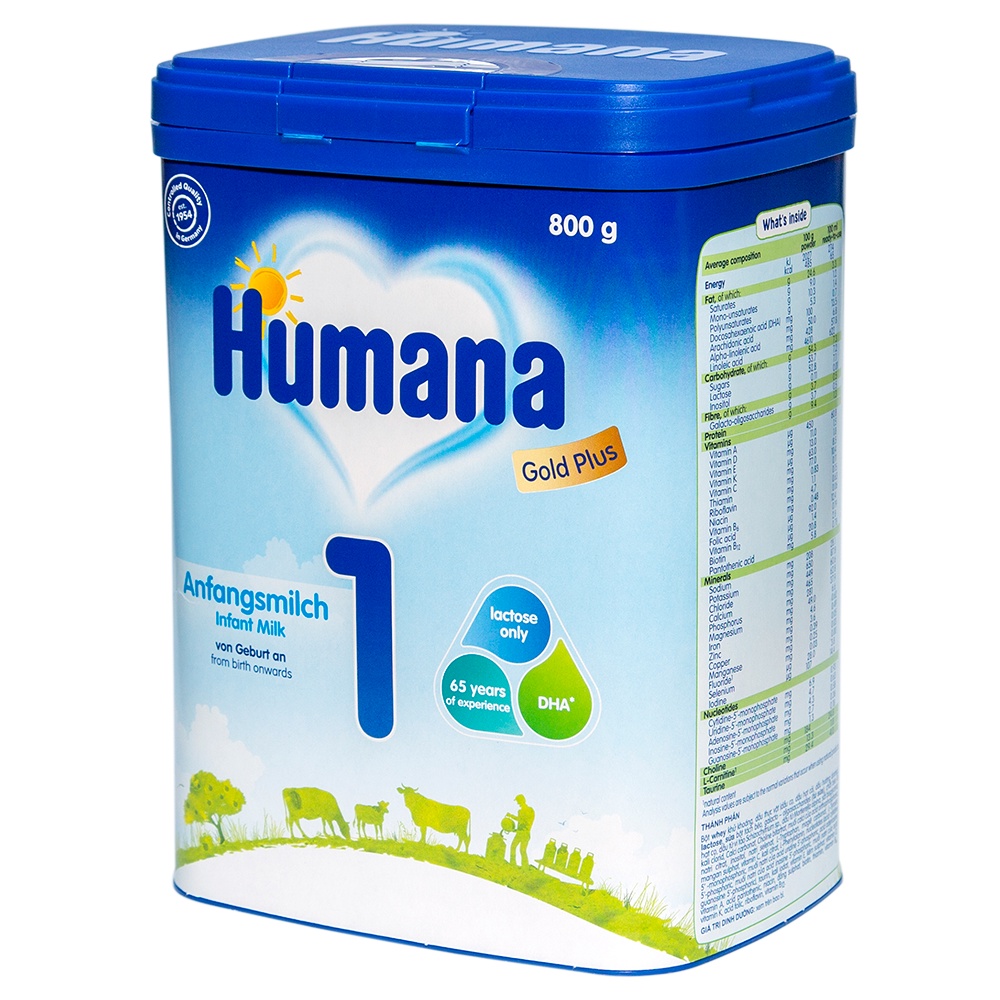Sữa Bột Công Thức Dinh Dưỡng Dành Cho Trẻ Humana Gold Plus 1  - Nhập Khẩu 100% Từ Đức