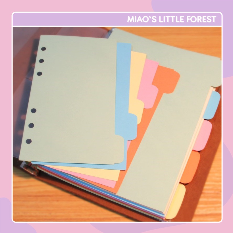 Bìa phân trang MIAO'S LITTLE FOREST bìa phân mục nhiều màu xinh xắn dùng cho sổ còng 6 lỗ A5 A6 MOT227