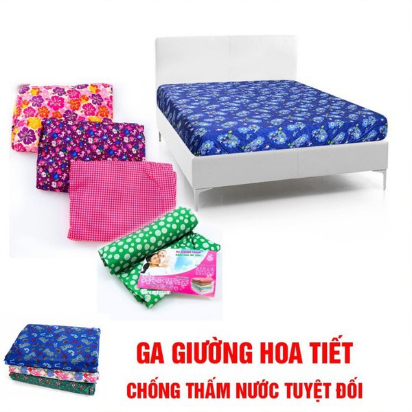 Ga chống thấm cotton, Ga chống thấm họa tiết cho trẻ 1m8 x 2m - giao màu ngẫu nhiên