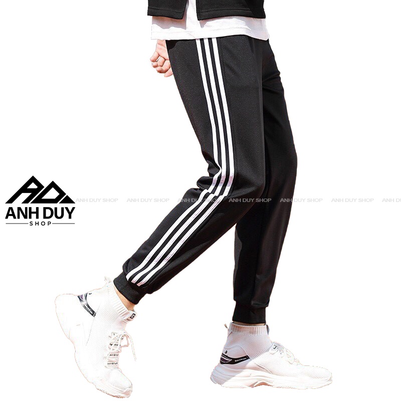 Quần Jogger Nam Nữ 3 Sọc Thun Poly Phong Cách Thể Dục Thể Thao Năng Động Cá Tính Unisex ANH DUY SHOP JGV11