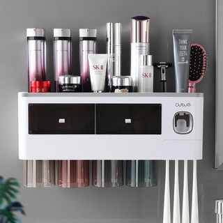 Bộ kệ nhả kem đánh răng cốc chia màu - bộ 2 cốc - bộ 3 cốc - bộ 4 cốc