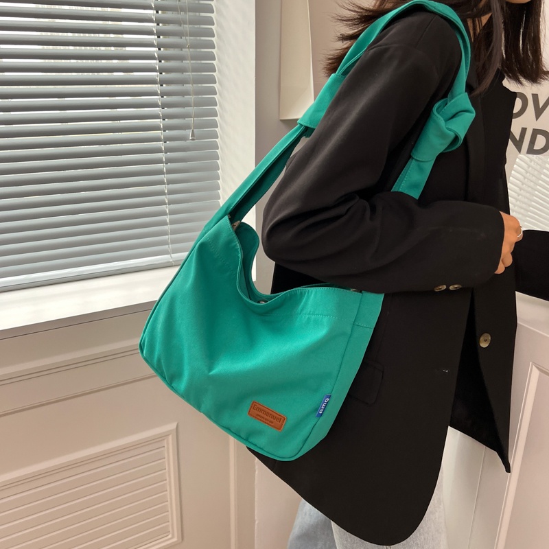 Túi Đeo Vai Bằng Vải Canvas Cao Cấp Có Dây Đeo Vai Thắt Nút Dành Cho Học Sinh Nữ