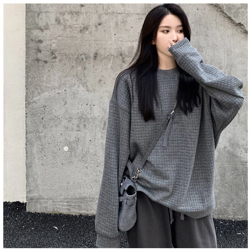 Áo sweater tay dài cổ tròn màu xám in chữ Hormones 2021 thời trang cho nữ | BigBuy360 - bigbuy360.vn