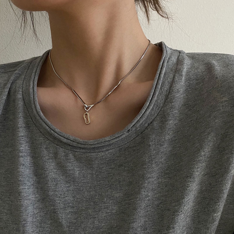 Dây Chuyền Bạc Mặt Hình Mũi Heo Sang Trọng Phong Cách Đường Phố