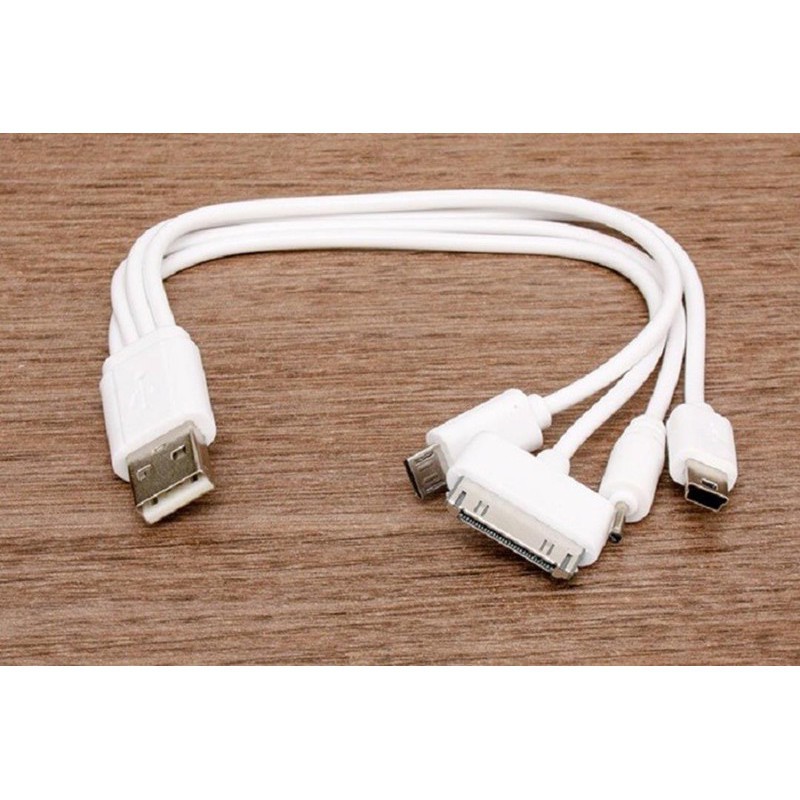 CÁP SẠC ĐA NĂNG 4 ĐẦU IP4, MICRO USB, MINI USB, đầu nhọn Nokia1280, sạc điện thoại, sạc loa, máy chơi game..