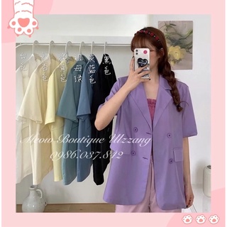 Áo blazer ngắn tay thời trang nữ Hàn Quốc hàng loại đẹp có big size phong cách ulzzang kèm ảnh thật