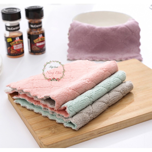 Khăn lau bếp đa năng  siêu thấm 2 mặt dày dặn