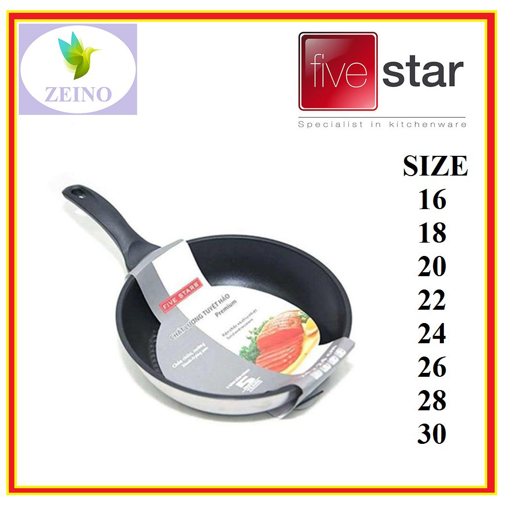 Chảo Chống Dính inox FIVE-STAR - 3 Đáy Cho Bếp Từ