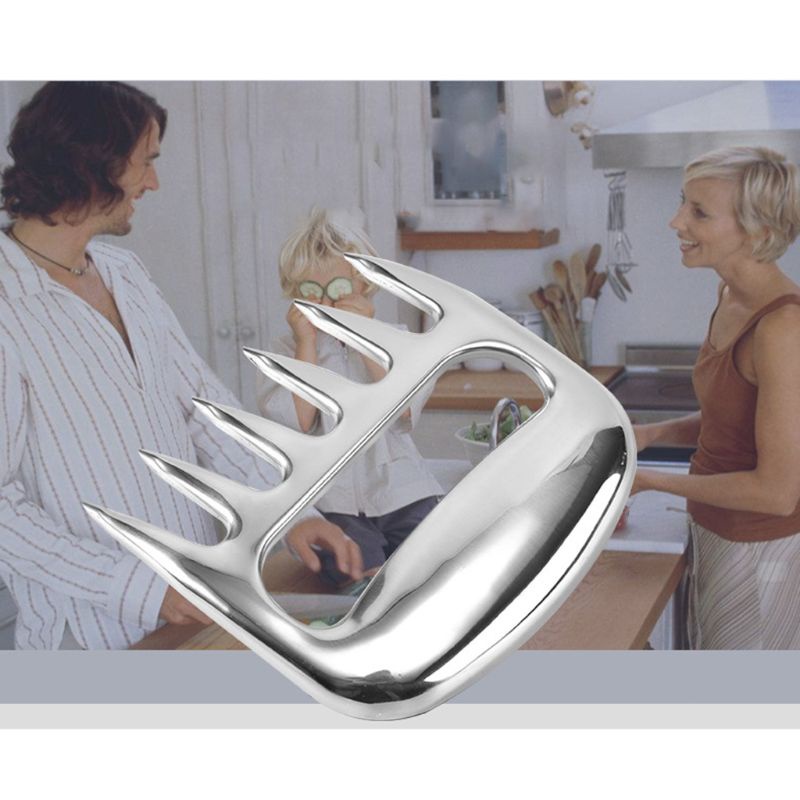Bộ 2 Dụng Cụ Xé Thịt Nướng Hình Móng Vuốt Gấu Bằng Thép Không Gỉ
