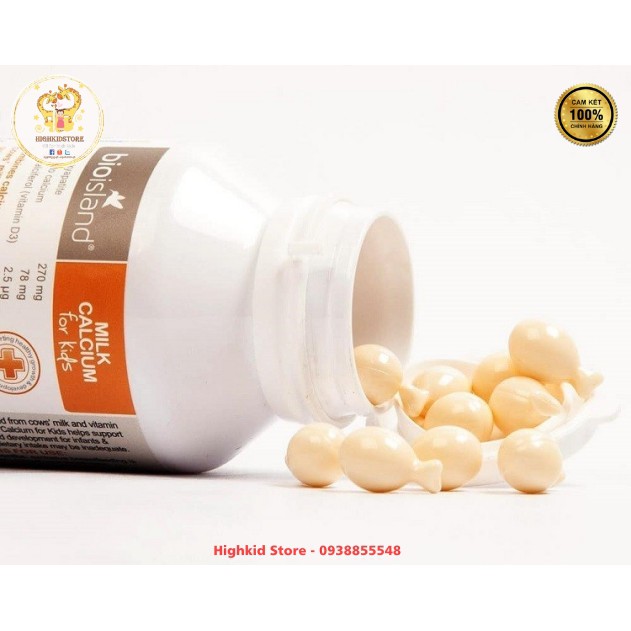 Viên Canxi sữa bioisland Úc bổ sung canxi cho trẻ trên 6 tháng