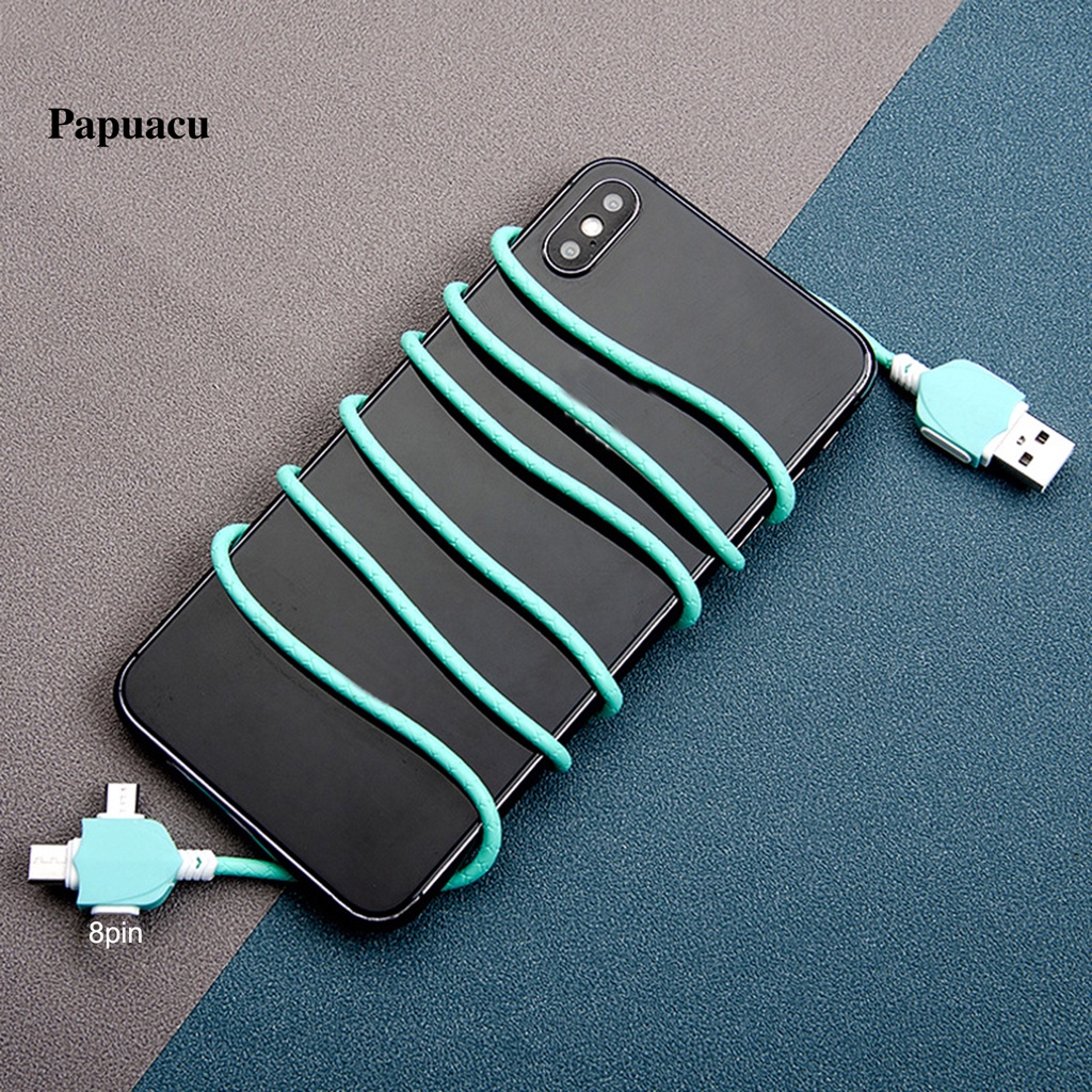 Cáp sạc nhanh 3 trong 1 2.1a 8 chân nối type-c micro usb dành cho android