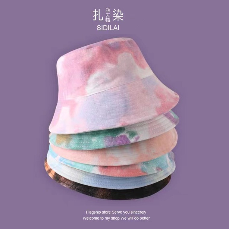 Nón bucket Unisex Bằng cotton Màu Trơn Hai Mặt 8 Màu Tùy Chọn