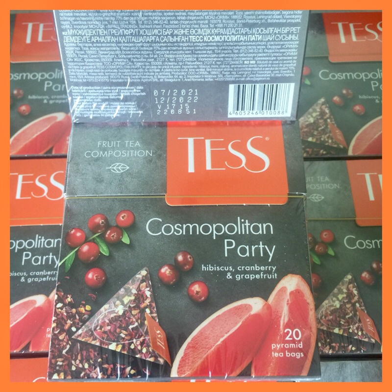 Trà Hoa Quả TESS Nga Hộp 20 Túi Lọc Kim Tự Tháp-Trà Đen Kết Hợp Hoa Quả Mọng Sấy Khô Thơm Dịu Vị Cam & Việt Quất Mâm Xôi | BigBuy360 - bigbuy360.vn