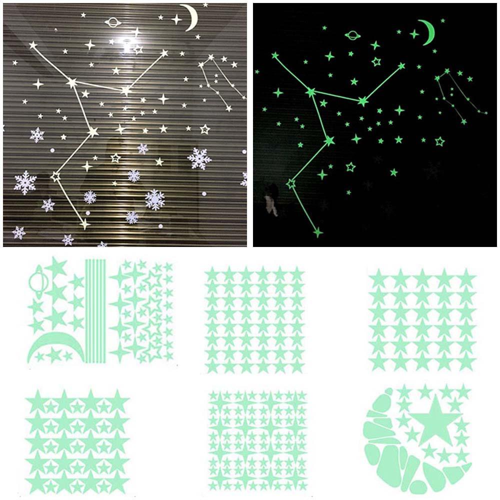 Đề Can Dán Trần Nhà Họa Tiết Ngôi Sao Dạ Quang Trang Trí Phòng Ngủ Cho Bé