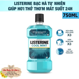 Listerine Cool Mint Chai 750ml, 250 ml - Làm sạch khoang miệng, ngăn ngừa sâu răng