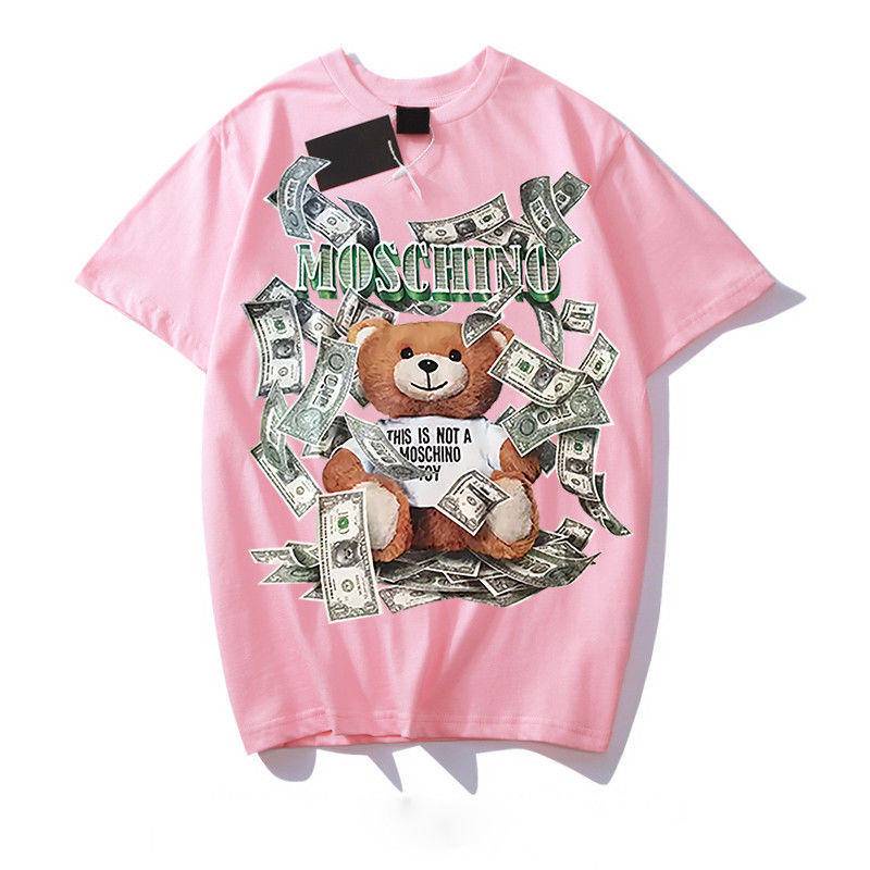 Áo thun tay ngắn in hình gấu Moschino 21 thời trang cho cặp đôi