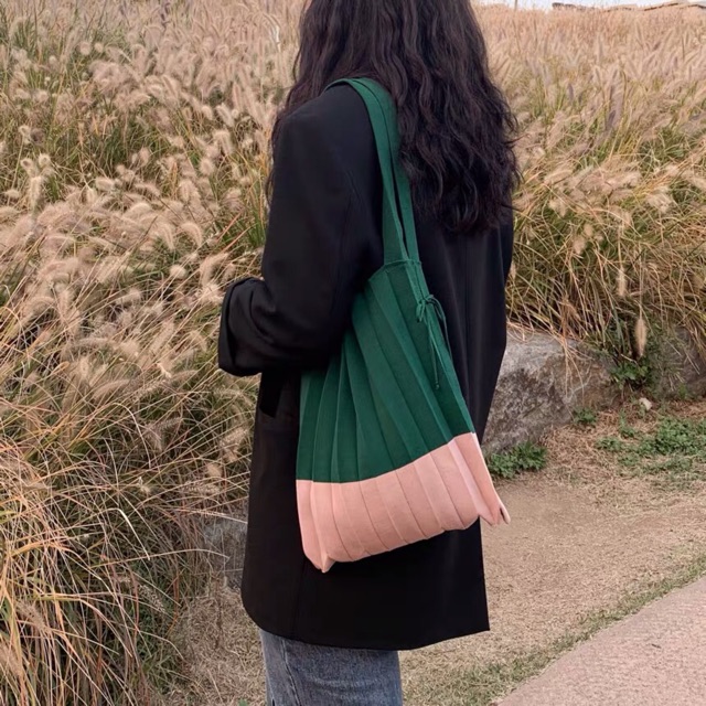 Túi len quạt vintage dập ly (video, ảnh thật)