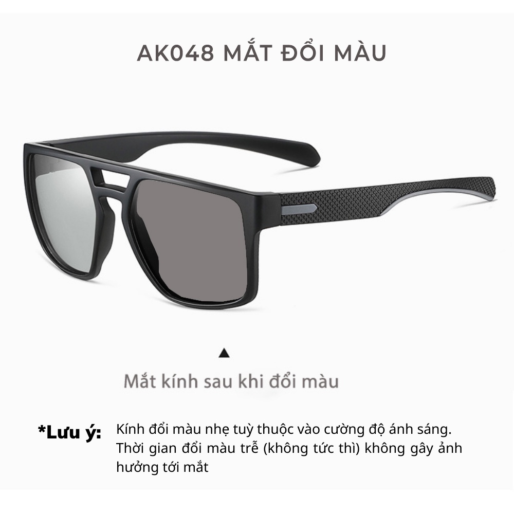 Kính Mát Gọng Vuông Nam Thời Trang AORON Tròng Phân Cực Polaried Dáng Thể Thao AK048