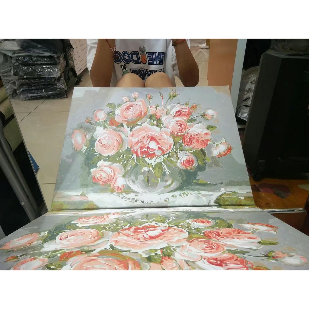 Tranh Sơn Dầu Số Hoá Tự Tô Nhiều Mẫu Hot Trend - Bình Hoa - Tranh Tô Màu Theo Số Có Sẵn | BigBuy360 - bigbuy360.vn