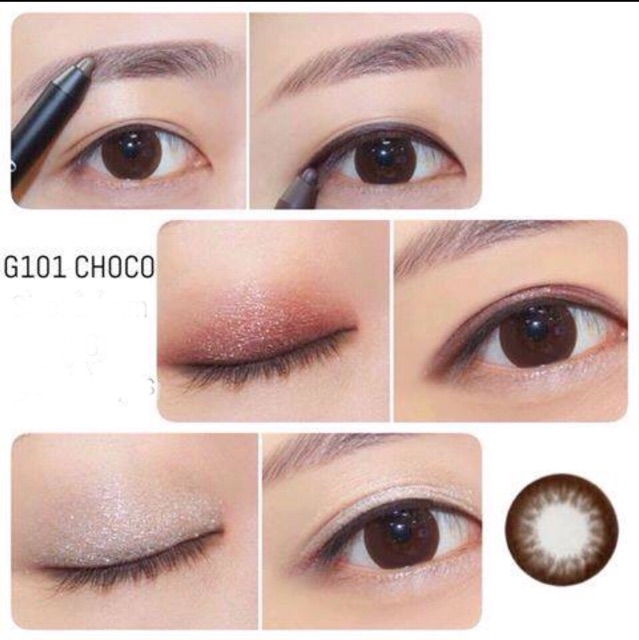 Lens choco nâu tự nhiên 9 mẫu 0 độ