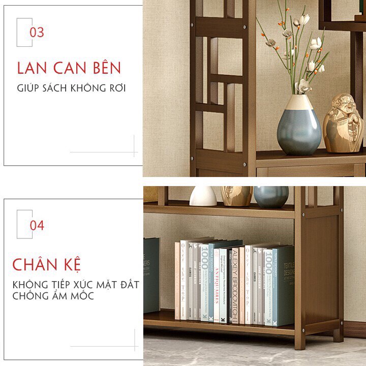 Kệ để đồ, trang trí phòng bằng tre bền, đẹp, chắc chắn - PAULO STORE
