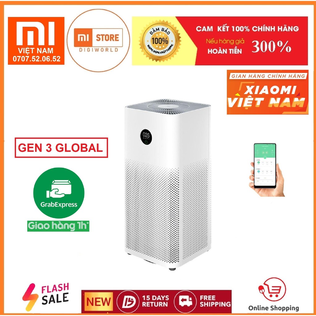 [Bản Quốc Tế] Máy lọc không khí Xiaomi Mi Air Purifier 3H - BH 12 Tháng chính hãng Digiworld