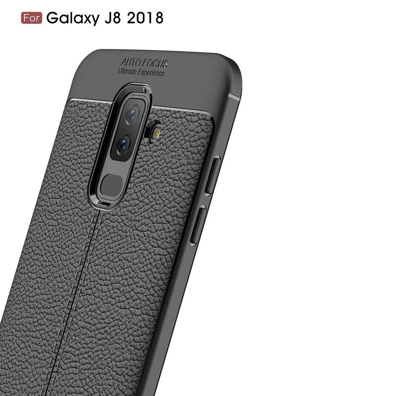 Ốp lưng dẻo vân da Auto Focus cho Galaxy J8