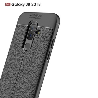 Ốp lưng dẻo vân da Auto Focus cho Galaxy J8