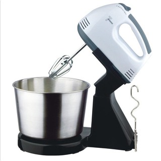 Hot - Máy đánh trứng tự động để bàn 2 đầu 7 tốc độ có xô đựng