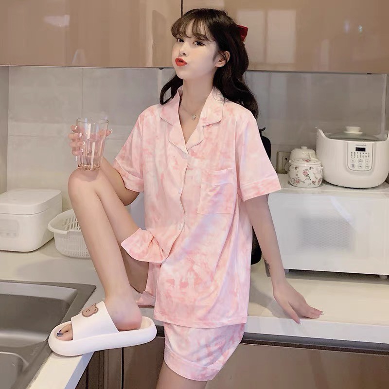 Bộ Ngủ Nữ Mặc Nhà Chất Thun Cotton Tay Cộc Quần Cộc Siêu Mềm Mịn Mát Pijama CiCi