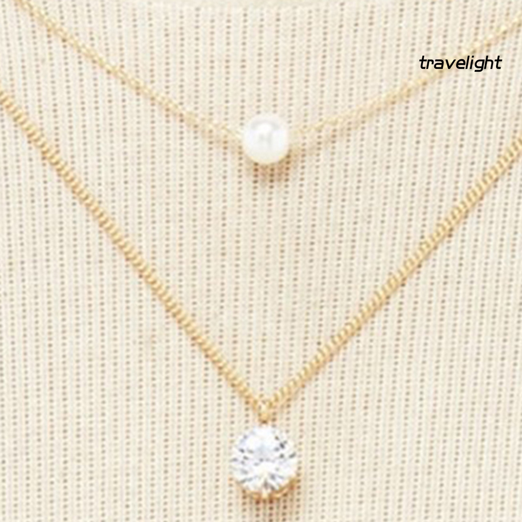 Vòng Cổ Choker Hai Lớp Đính Ngọc Trai Giả Thời Trang Cho Nữ