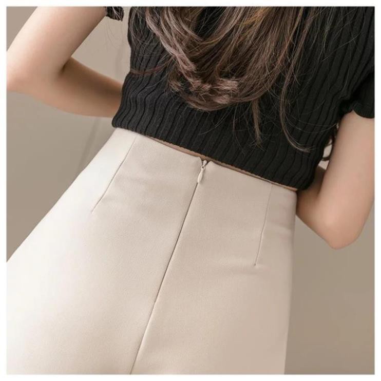 Chân váy A ngắn cạp cao tôn dáng kiểu skirt xoắn eo chất tuyết mưa cực đẹp mặc lên siêu xinh thời trang BANAMO 6310 | BigBuy360 - bigbuy360.vn