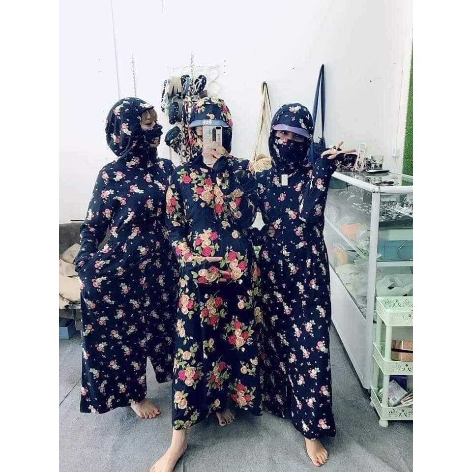 Áo chống nắng toàn thân vải lanh tặng kèm khẩu trang