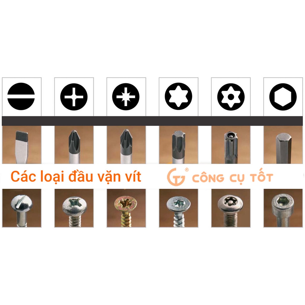 Bộ 11 đầu bắt vít hình sao lỗ dài 75mm T6-T40