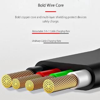 3 In 1 Retractable Micro USB Charge Cable Multi USB Charger Cable USB C Type-c Universal Cable