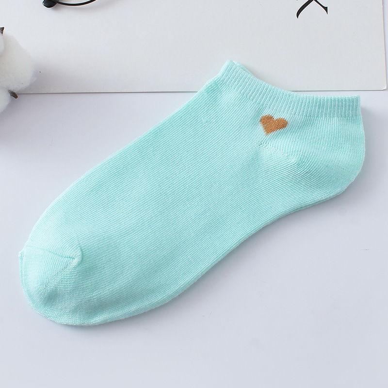ZTAIXIELUA Vớ cotton Cổ Thuyền Chống Trượt Màu Sắc Kẹo Ngọt Phong Cách Hàn Quốc Cho Nữ