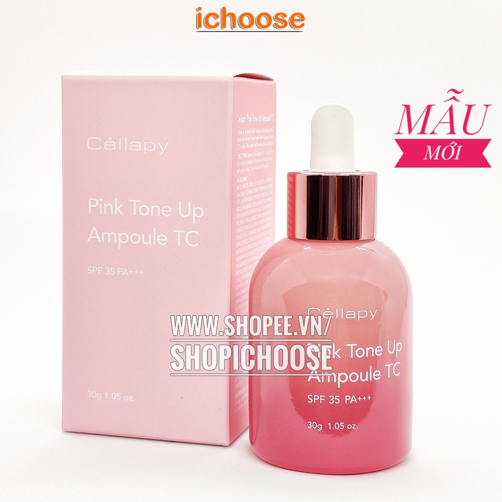 Serum dưỡng trắng hồng, nâng tone Cellapy Pink Tone Up Ampoule chống nắng, căng bóng da mẫu mới
