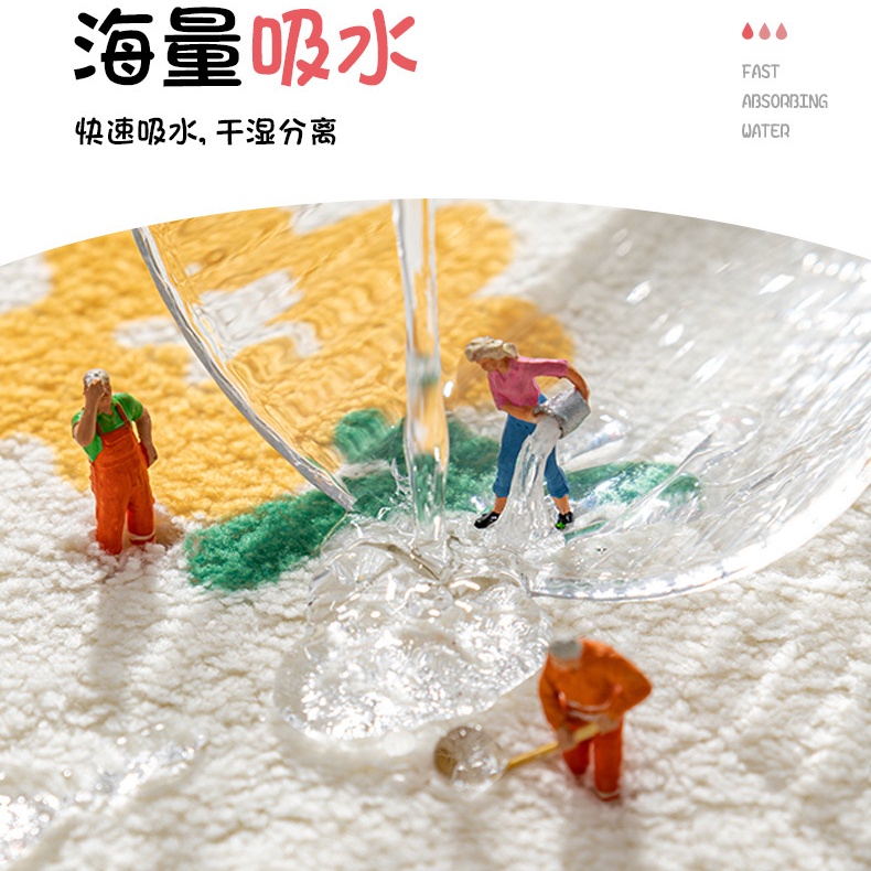 Thảm lót cửa chùi chân Chống Trượt Thấm Hút Tốt Cho Phòng Tắm / Nhà Bếp