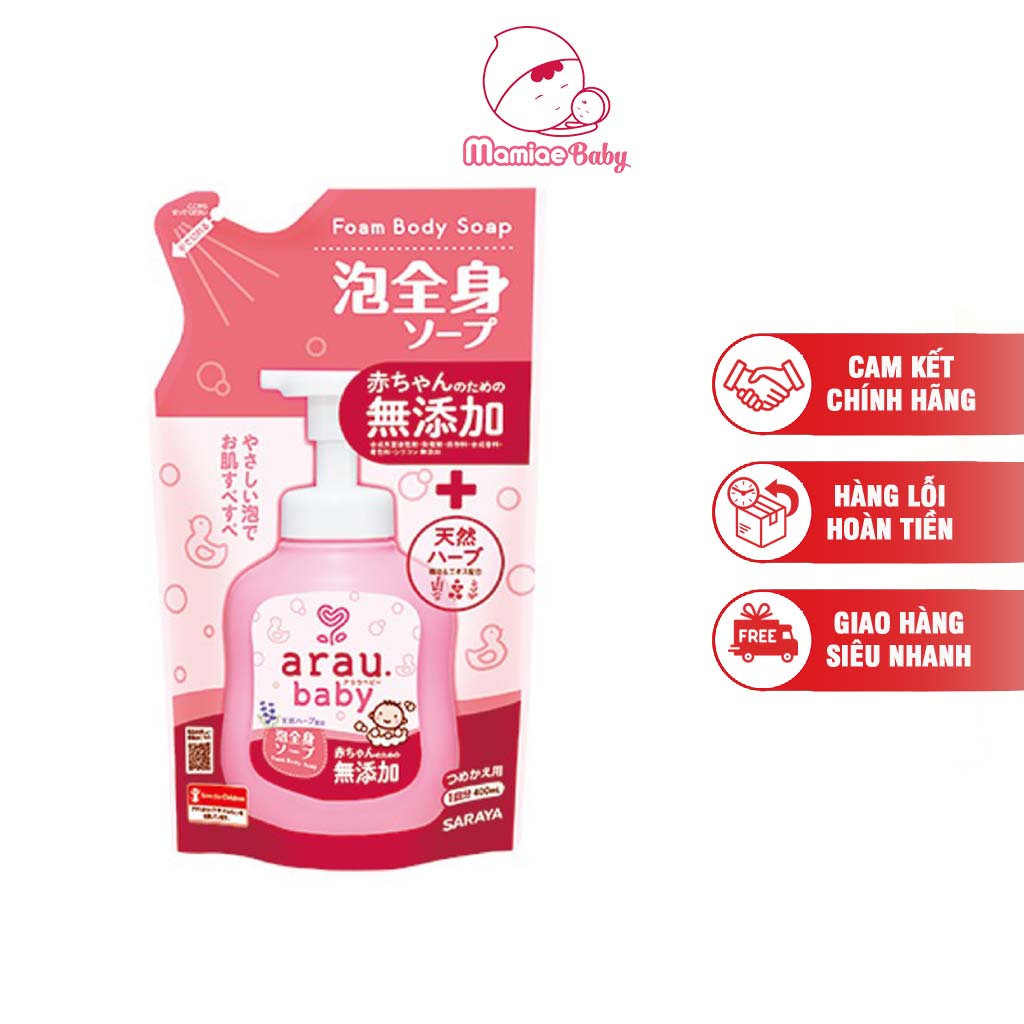 SỮA TẮM TRẺ EM ARAU BABY NỘI ĐỊA NHẬT CHAI 450ML/TÚI 400ML