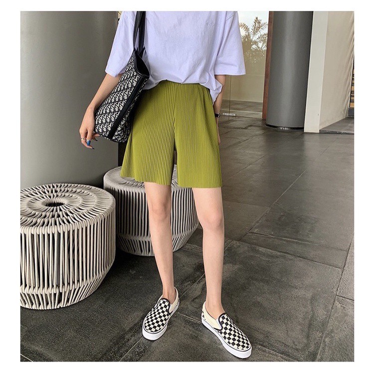 Quần Short Tăm Xếp Ly Nữ- Quần Đùi Dập Ly Dáng Ngắn Ulzzang Siêu Hot