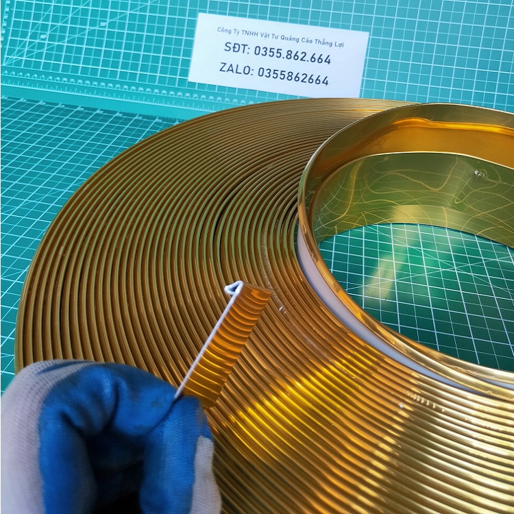 Gáy nhôm vàng gương 1 gờ 4cm 6cm