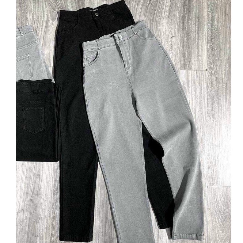 Quần jean giấy nữ 4BASIC lưng cao co giãn vải skinny - QJ12