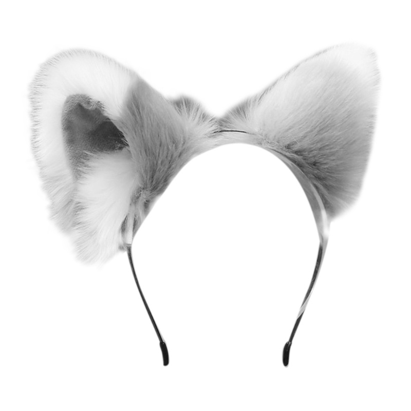 Băng đô tai mèo lông dài sống động nhiều màu sắc hóa trang halloween cho nữ